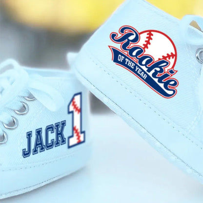 Custom Rookie Of The Year 1st Birthday Boy Shoes Baseball football Basketball Baby Shoes