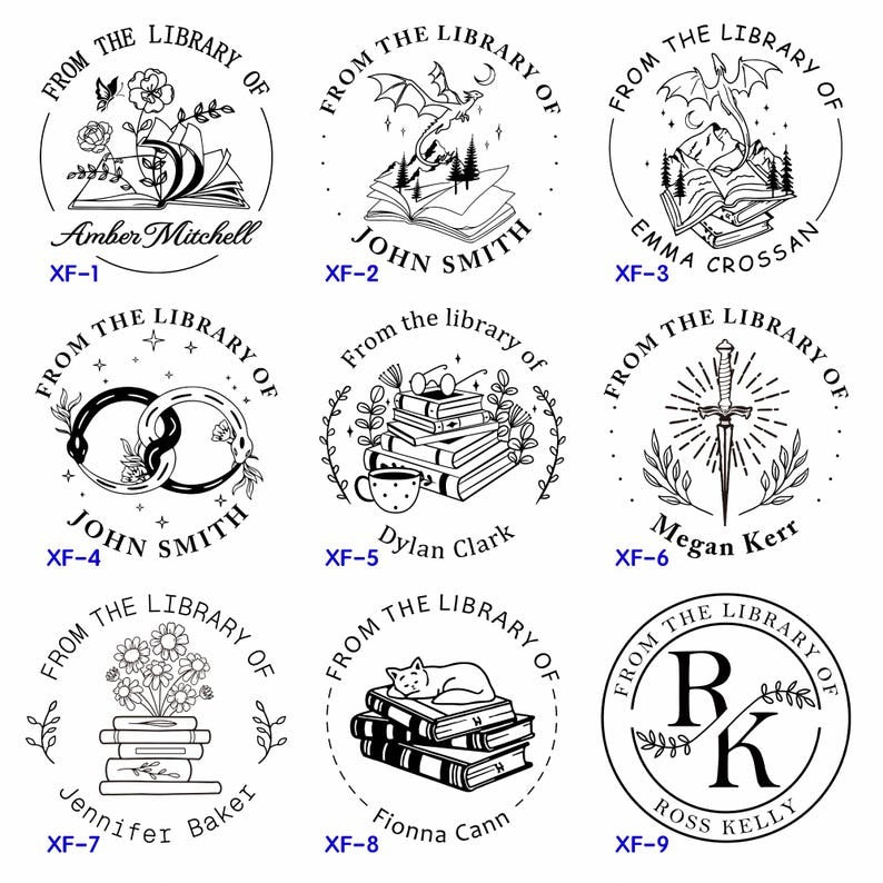 Book Embosser Personalized , Custom Stamp Embosser, Book Stamp, From The Library Of Stamp, Library Stamp