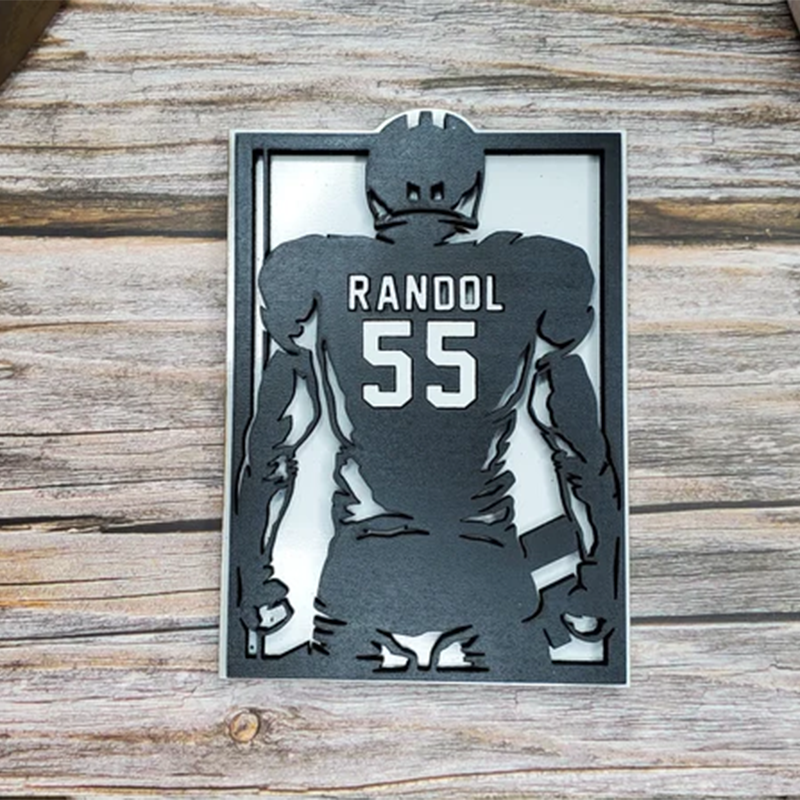 Custom Football Player Sign, Personalized Last Name Player Sign