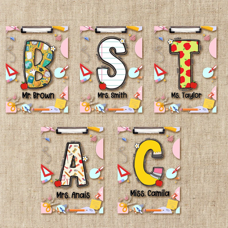 Personalized Teacher Clipboard, Custom Acrylic Clipboard For Teacher