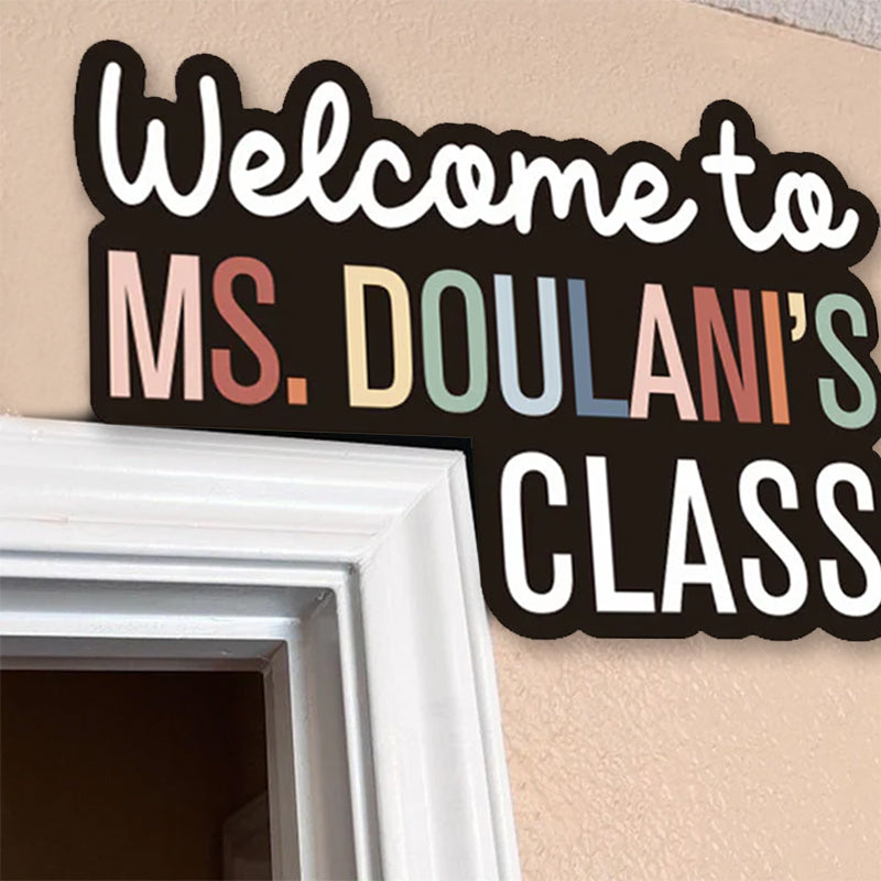 Personalized Name Doorframe Corner Sign, Custom Classroom School Decor