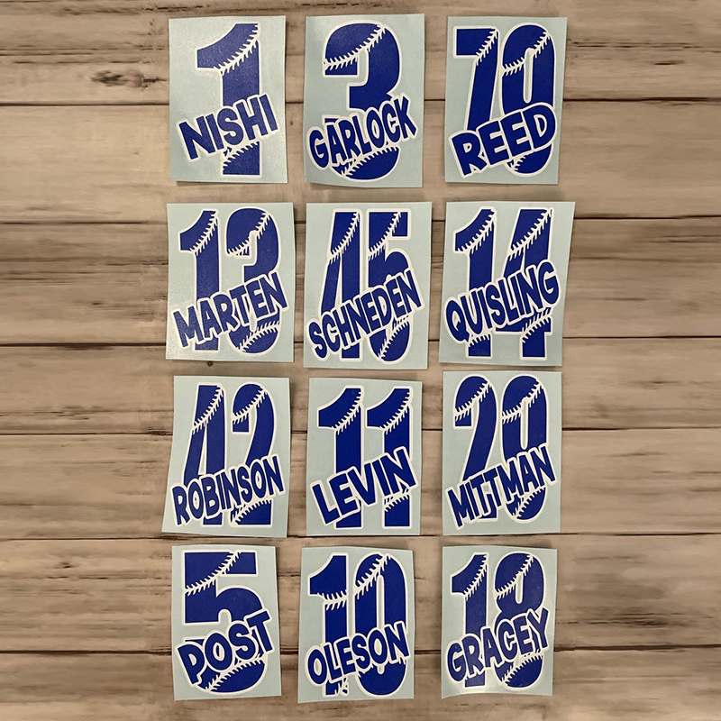 Personalized Baseball Softball Soccer Football Cheer Number Sticker