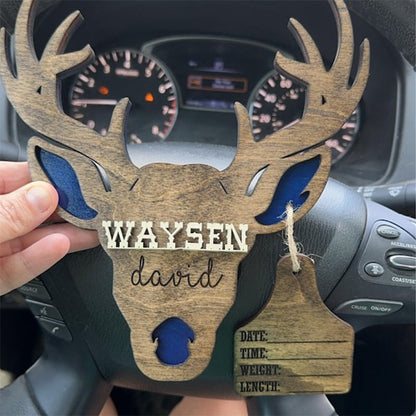 Baby Boy Deer Birth Stats Sign / Nursery Announcement