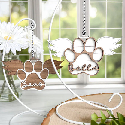 Pet Memorial Ornament, Paw with Wings Christmas Ornament