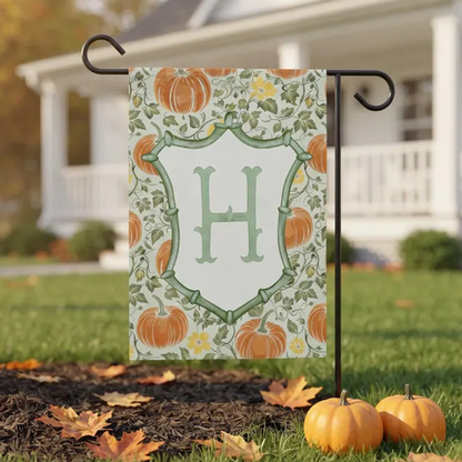 Personalized Initial Garden Flag, Custom Letter Pumpkin Yard Decor