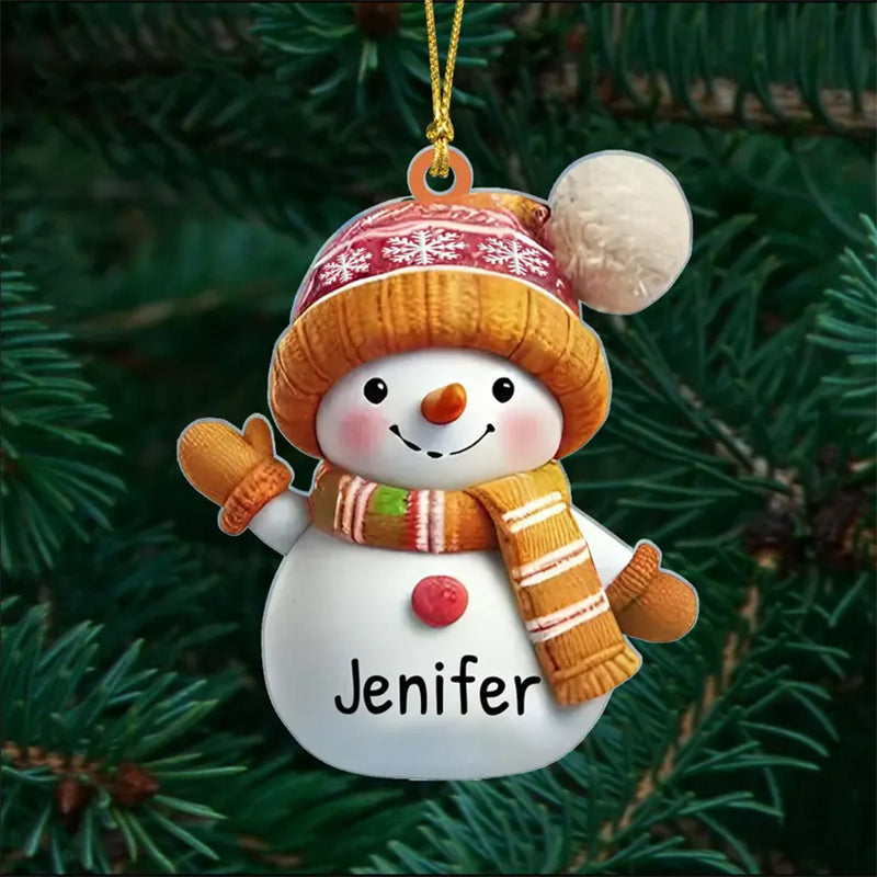 Personalized Snowman Christmas Acrylic Ornament Set