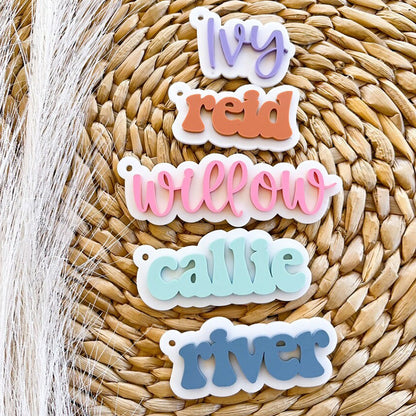 Backpack name keychain, 3d name keychain