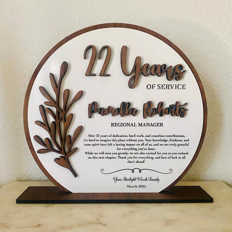 Retirement plaque recognition gift years of service farewell gift coworker gift