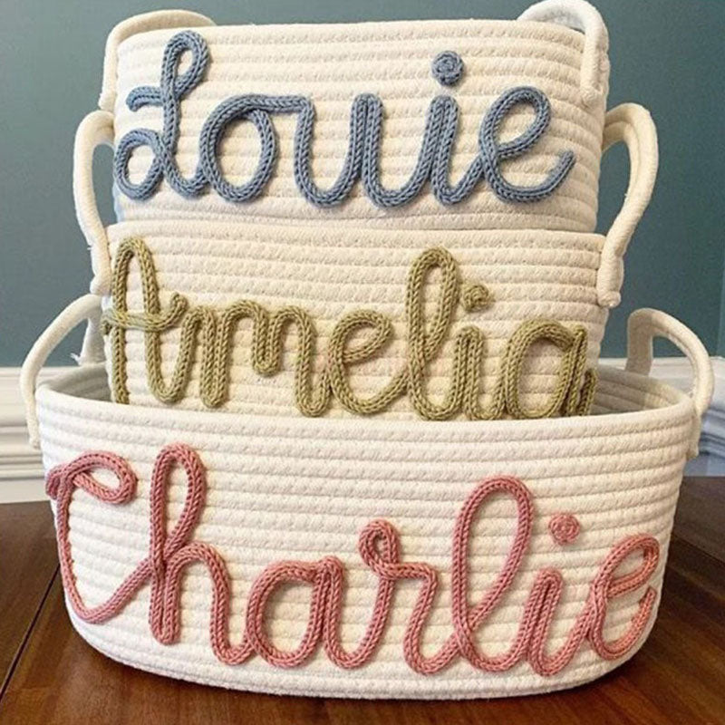 Cotton Woven Rope Personalized Baskets Customized Baby Shower Gift