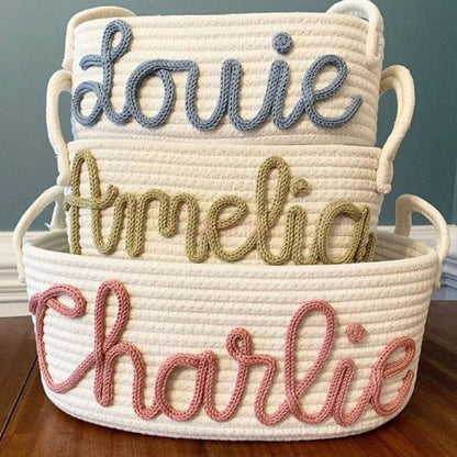 Cotton Woven Rope Personalized Baskets Customized Baby Shower Gift