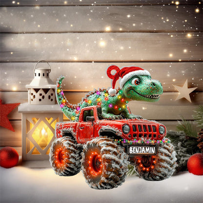 Custom Dinosaur Christmas Ornament, Monster Truck Ornament