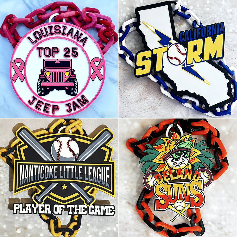 Custom Sports Turnover Chain, Oversized Medallion, Team mascot, Custom Colors, Any Logo