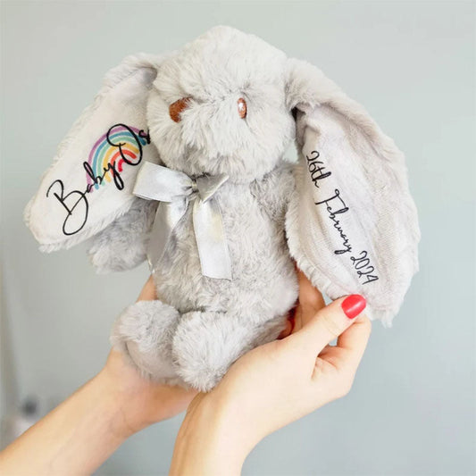Personalised Easter Bunny, Rainbow Baby, Baby Gift, Gift For Her, Gift For Him