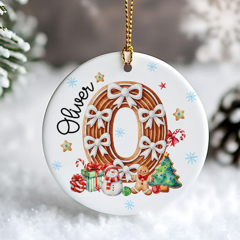 Personalized Gingerbread Alphabet Ornament: