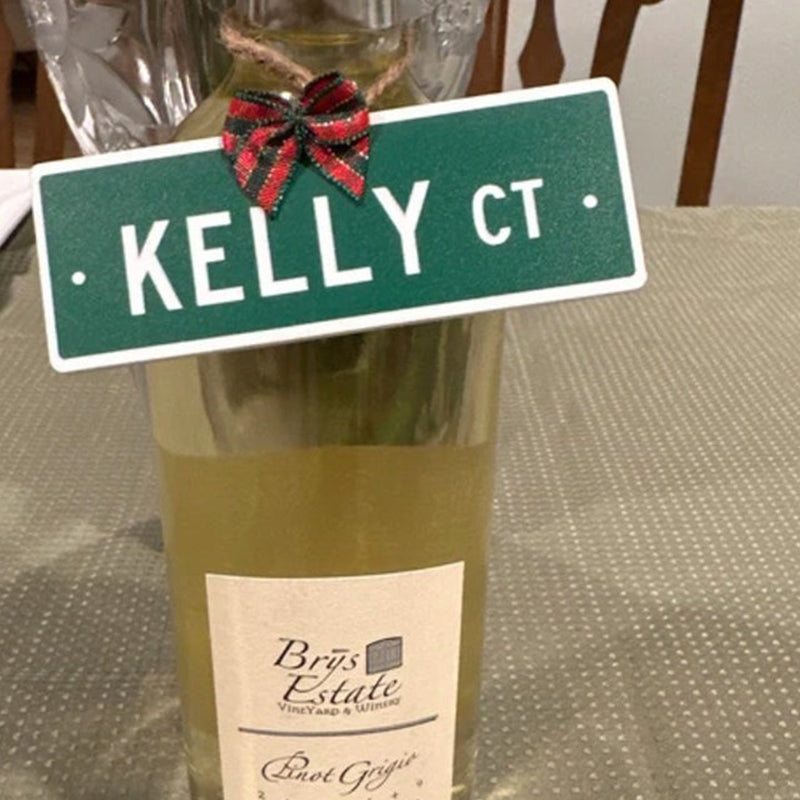 Street sign ornament  custom laser engraved acrylic ornament