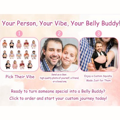 Personalized Dad Squeeze Belly Magnet, Funny Fridge Gift for Dad