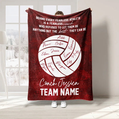 Personalized Volleyball Coach Blanket, Custom Name Soft Cozy