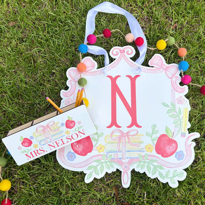Teacher Door Hanger- Personalized Teacher Pencil Holder and Door Hanger
