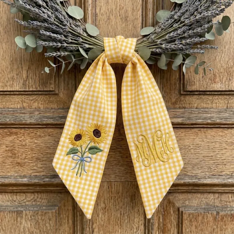 Personalized Sunflower Wreath Sash
