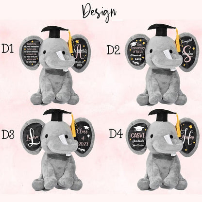 Personalized Graduation Gift Preschool graduation Stuffed Animal Elephant