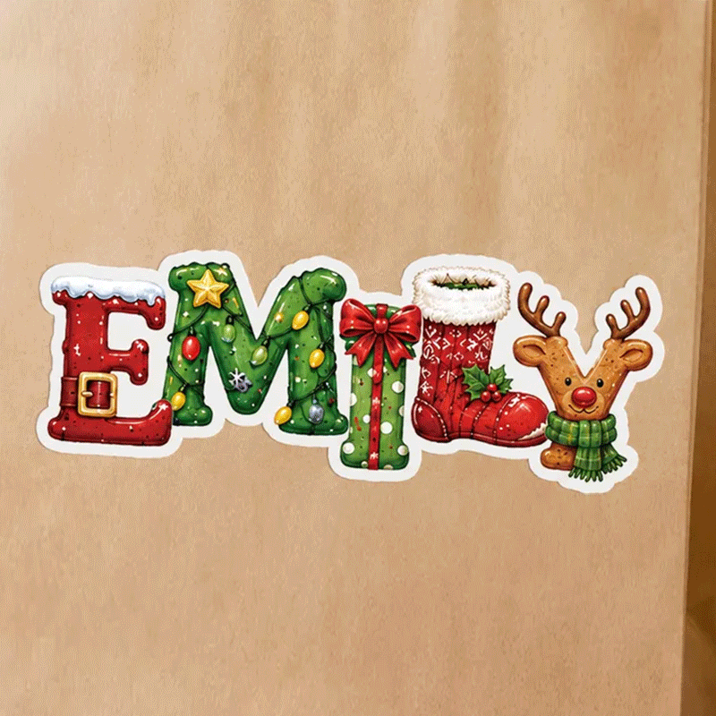 Personalized Christmas Name Stickers for Gift Wrapping – Custom Santa Labels,