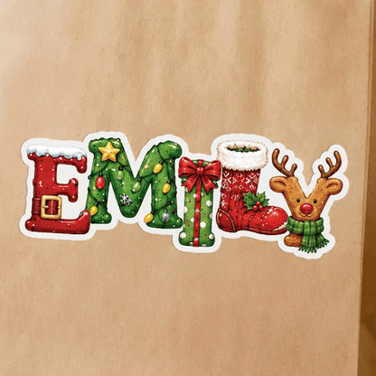 Personalized Christmas Name Stickers for Gift Wrapping – Custom Santa Labels,