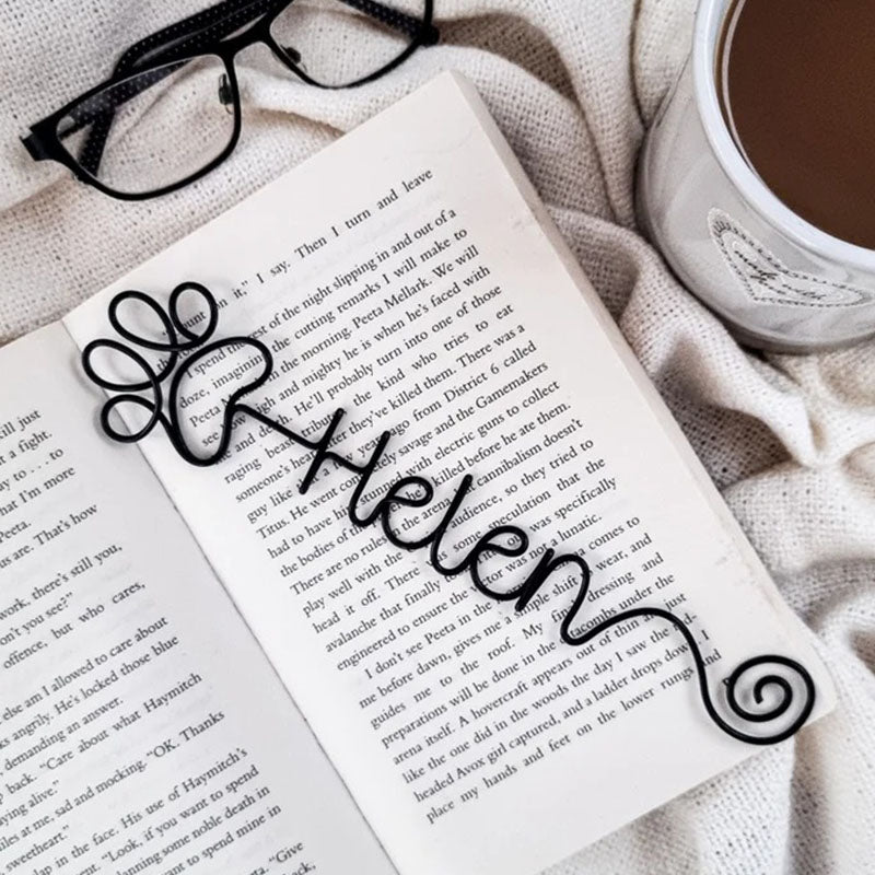 Paw Print Name Bookmark - Wire Custom Bookmark