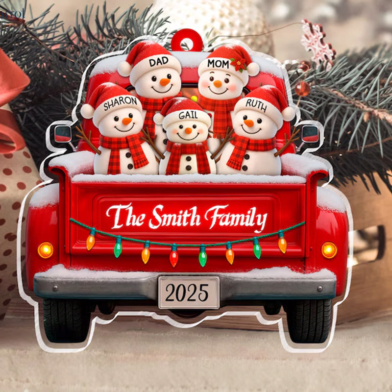 Personalized Snowman Family Christmas Ornament