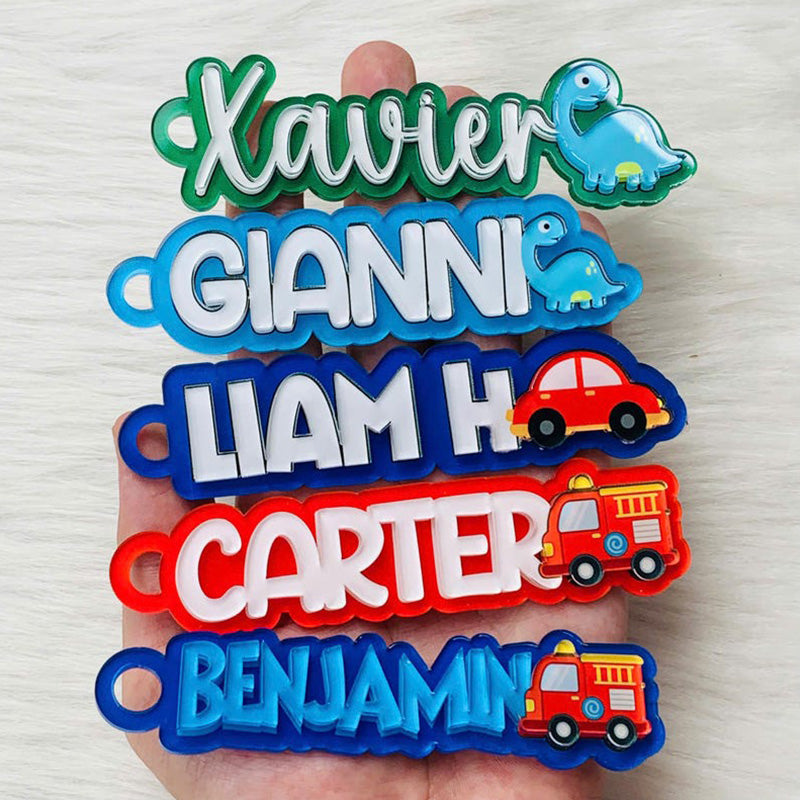 Personalized Acrylic Name Tag: Backpack Keychain