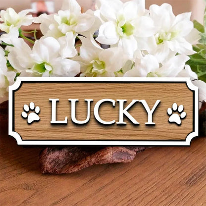 Pet Name Sign, Personalised Dog Cat Name Plaque For Pet House
