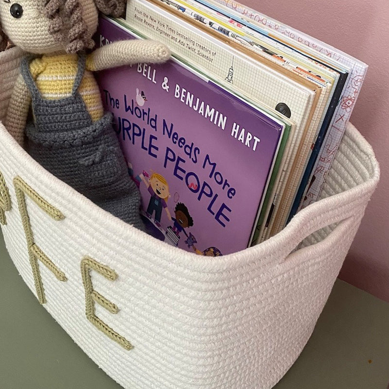 Personalized Name Basket with Bow, Baby shower gift basket
