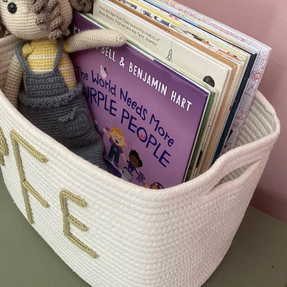 Personalized Name Basket with Bow, Baby shower gift basket