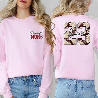 Custom Baseball Mom Sweatshirt, Personalized Baseball Mom Sweatshirt