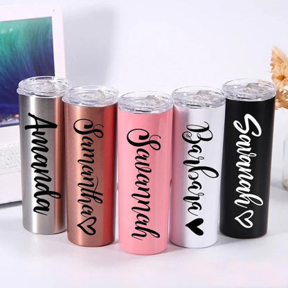 Personalized Tumbler with Straw Bridesmaid Gift