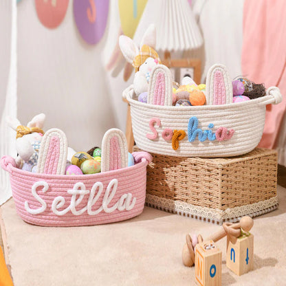 Personalized Easter Basket for Kids, Name Easter Bunny Basket