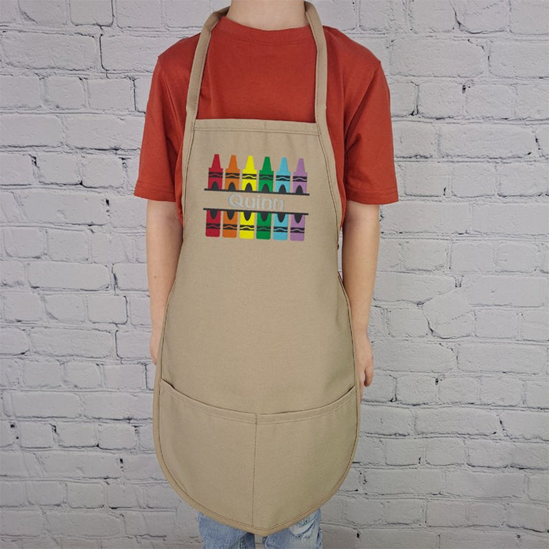 Teacher apron crayon art teacher gift