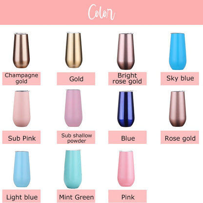 New Pastel Colour Insulated 6oz Wine Tumbler Cup/ Bridal Gift Cups