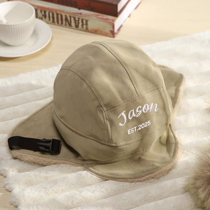 Personalized PU Leather Trapper Hat,Custom Name