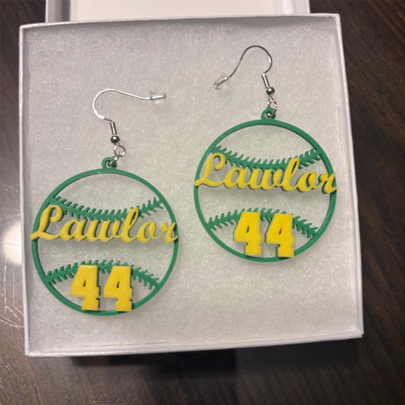 Custom Basketball Earrings - Personalized Name & Number