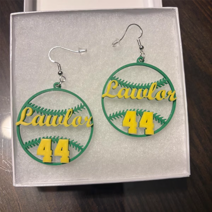 Custom Basketball Earrings - Personalized Name & Number