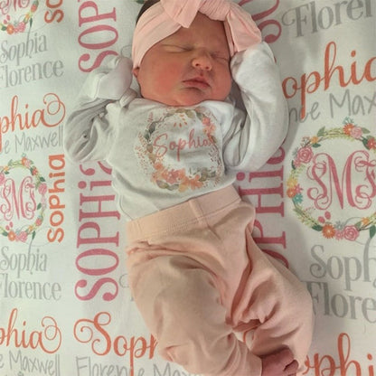 Personalized Baby Blanket - Monogram Baby Blanket