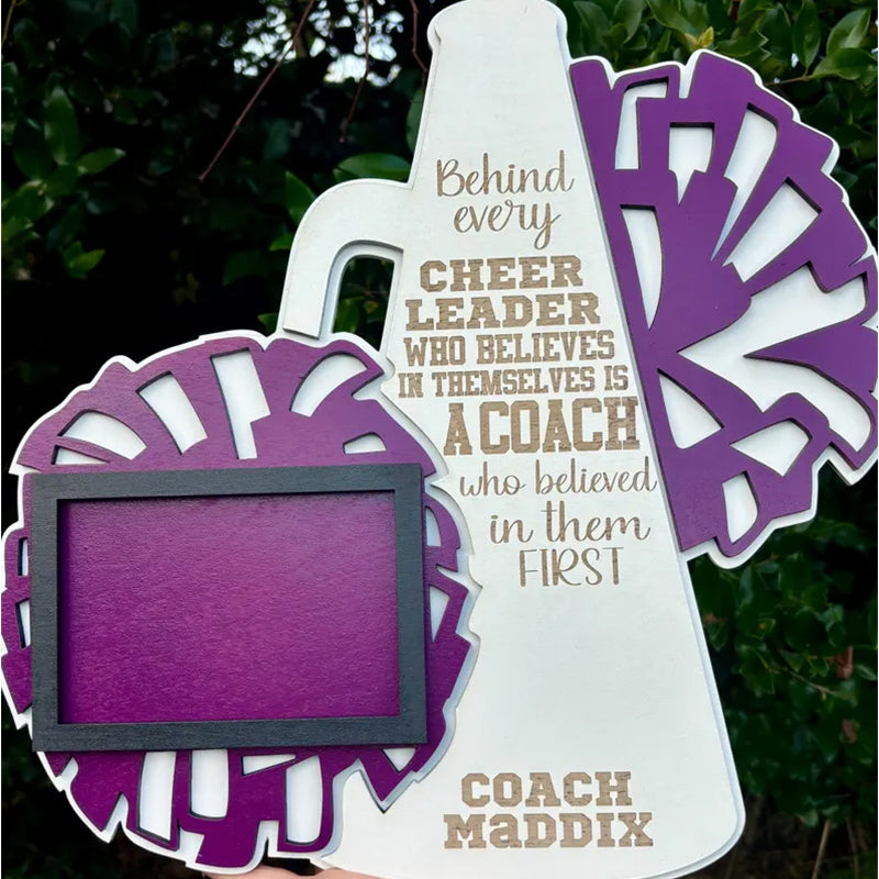 Custom Cheer Coach Photo Frame | Personalized Cheer Wall Hanging