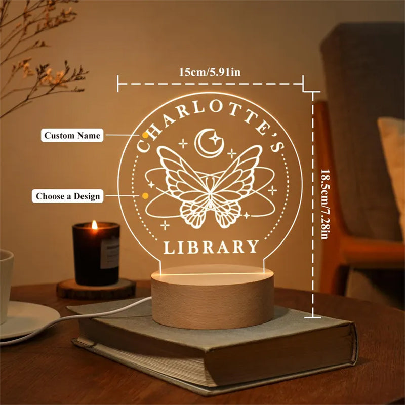 Personalized Library Sign, Custom Book Decor