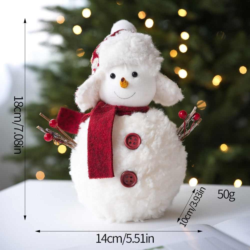 Cute Plush Christmas Snowman Doll Ornaments