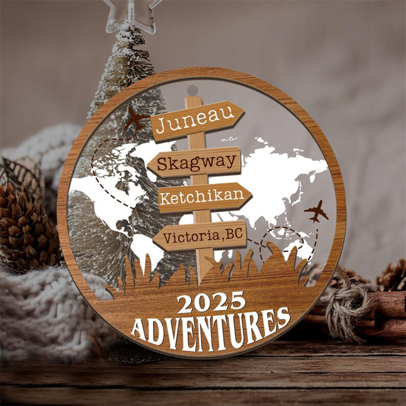 Personalized Travel Adventure Ornament