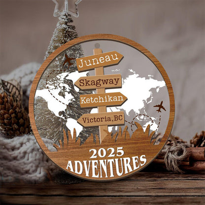 Personalized Travel Adventure Ornament