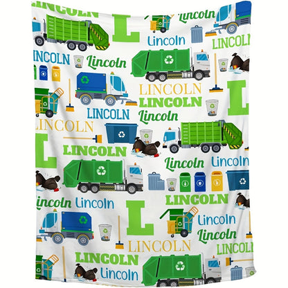 Personalized for LincoLn Sanitation Truck Flannel Blanket