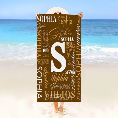 Customized Beach Towel, Fashionable Personalized Beach Blanket with Name