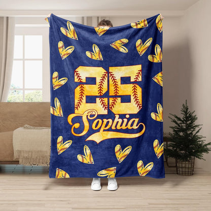 Personalized Softball  Blanket