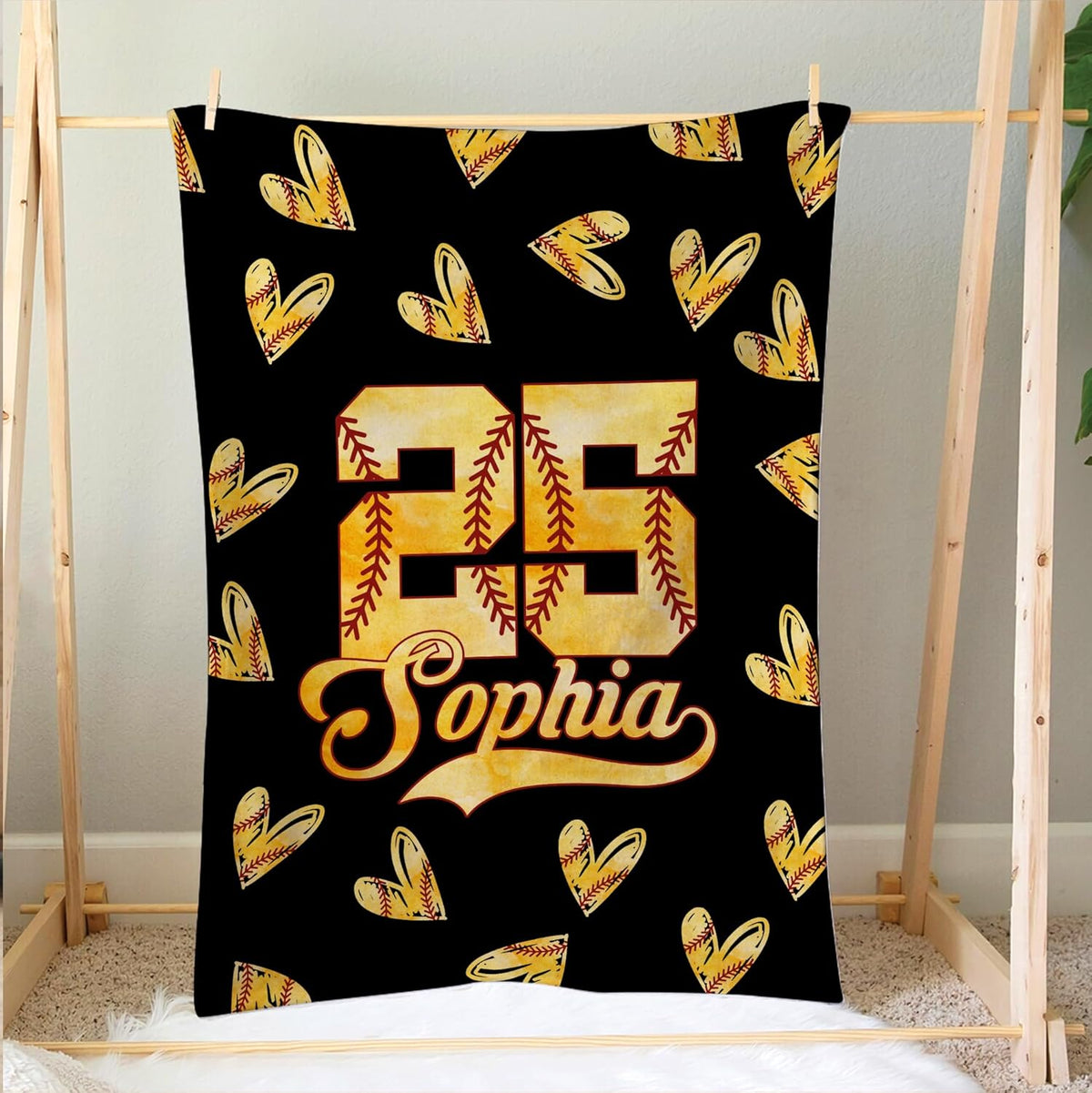 Personalized Softball  Blanket